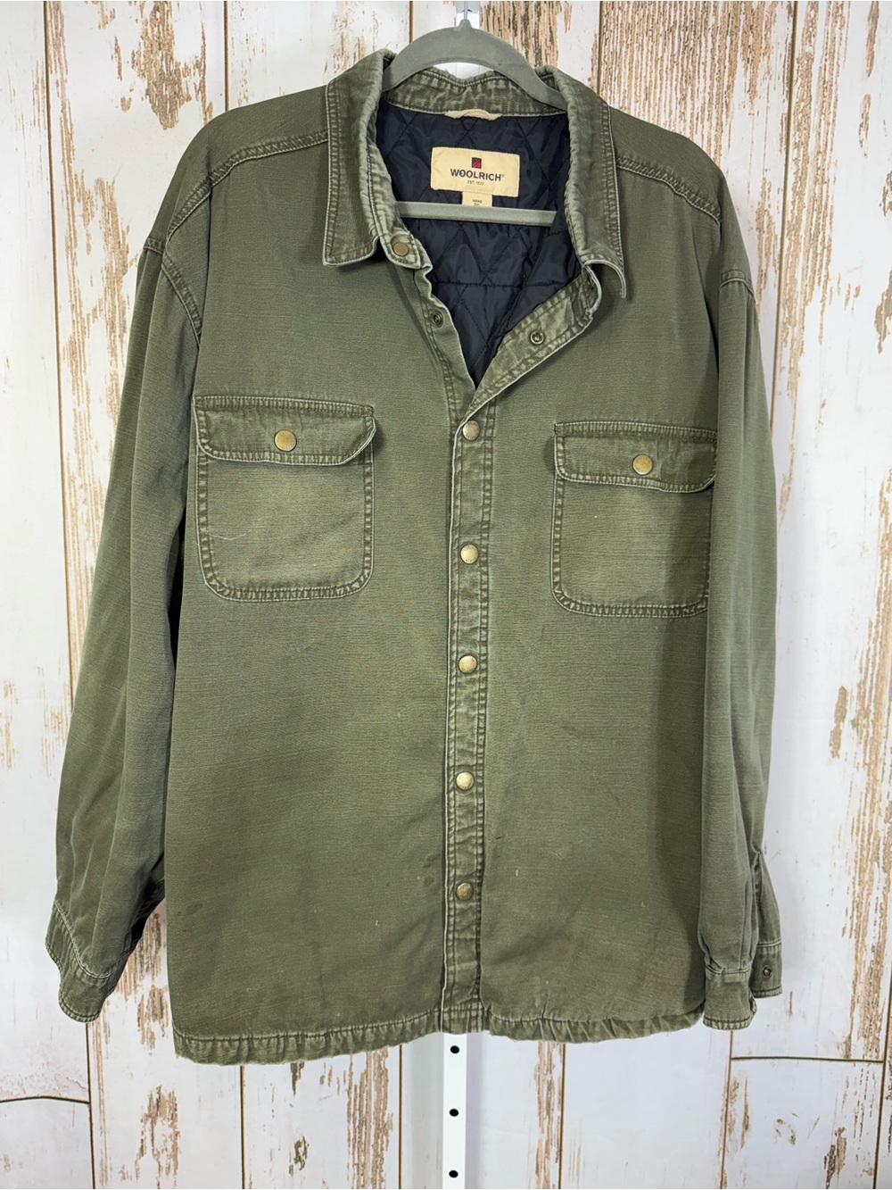 Woolrich, Olive Green Men's Chore Jacket. Size 2XL. Good used condition!